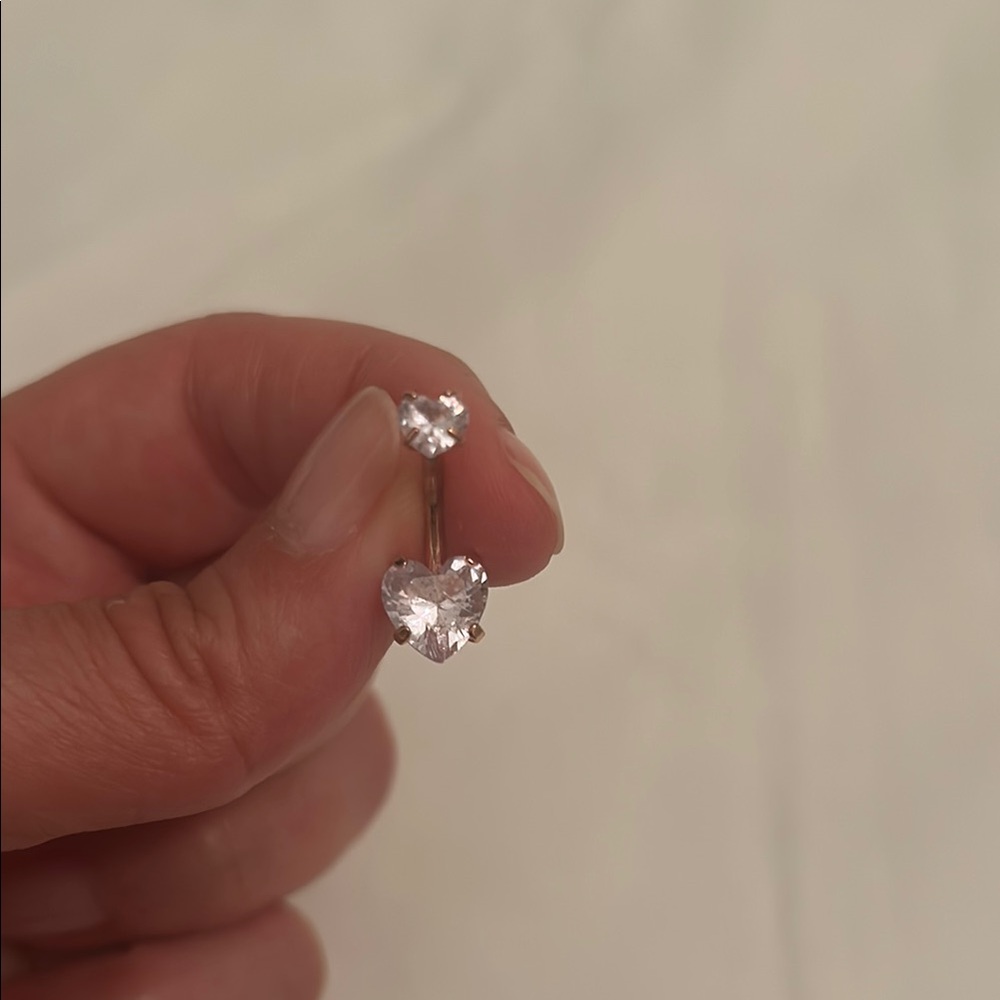 Elegant rose gold Heart-Shaped belly ring